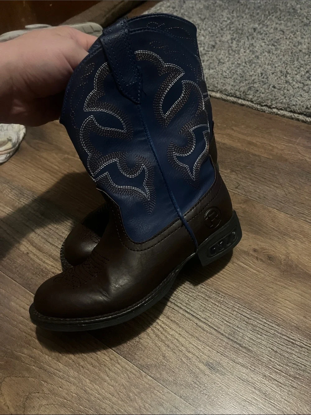 Roper Kids Brown and Blue Western Pull-On Boots